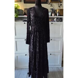 Knox Rose Black Burnout Velvet Maxi Dress 🖤🌹✨
